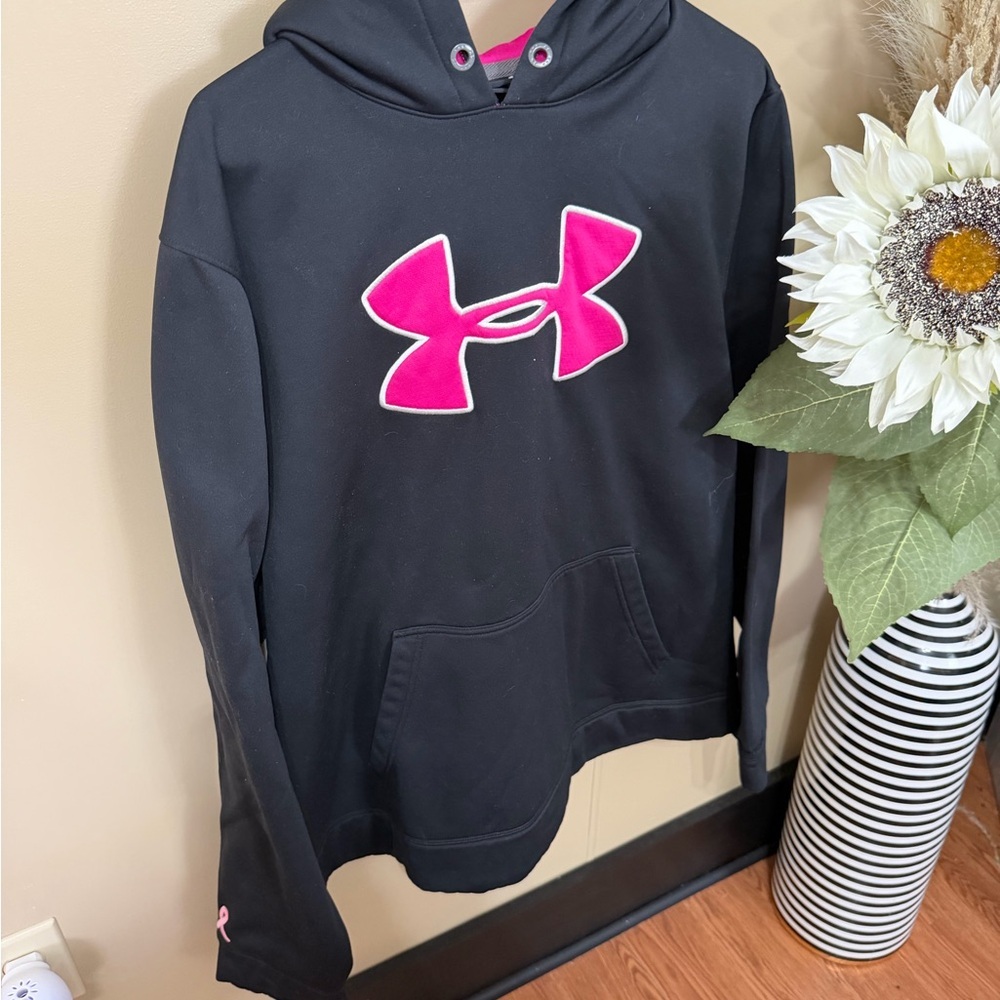 Under Armour Black and Pink Hoodie